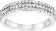Frankie & Zoe 3-Row Diamond Band Ring