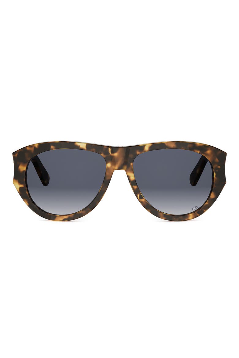 'DiorGlow A1I 55mm Gradient Pilot Sunglasses, Main, color, BLONDE HAVANA / GRADIENT SMOKE