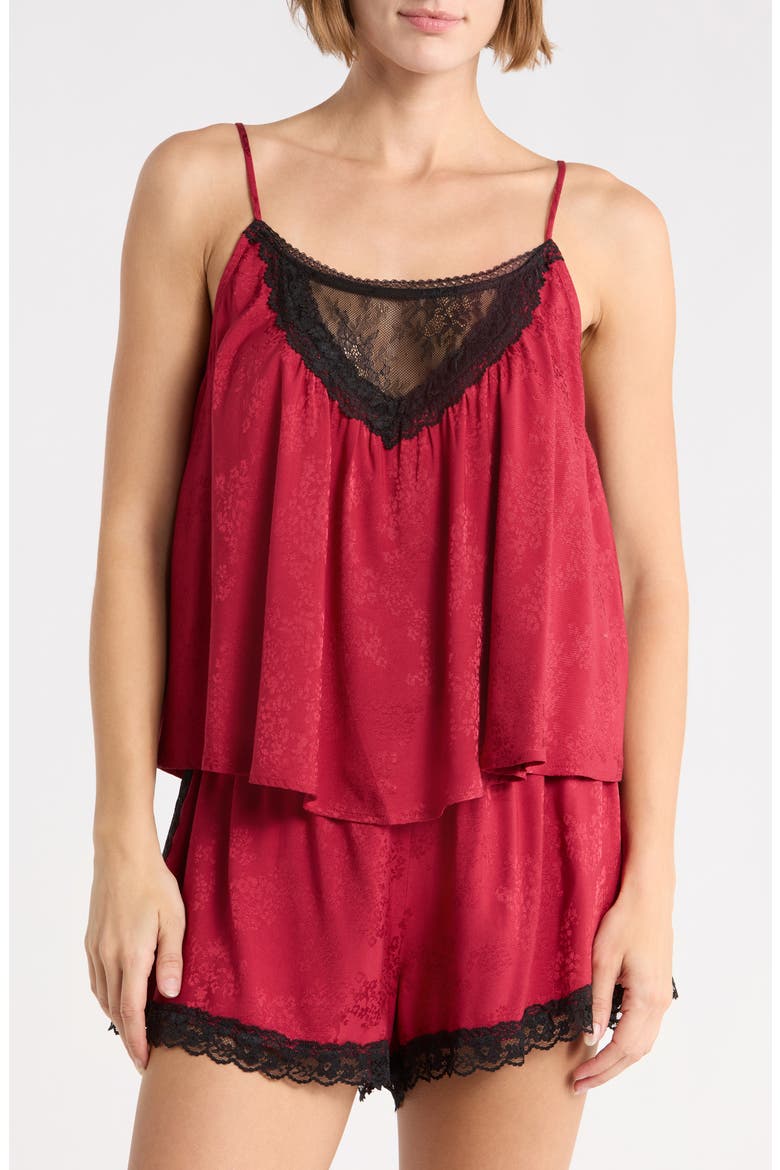 Lace Inset Camisole, Main, color, BERRY