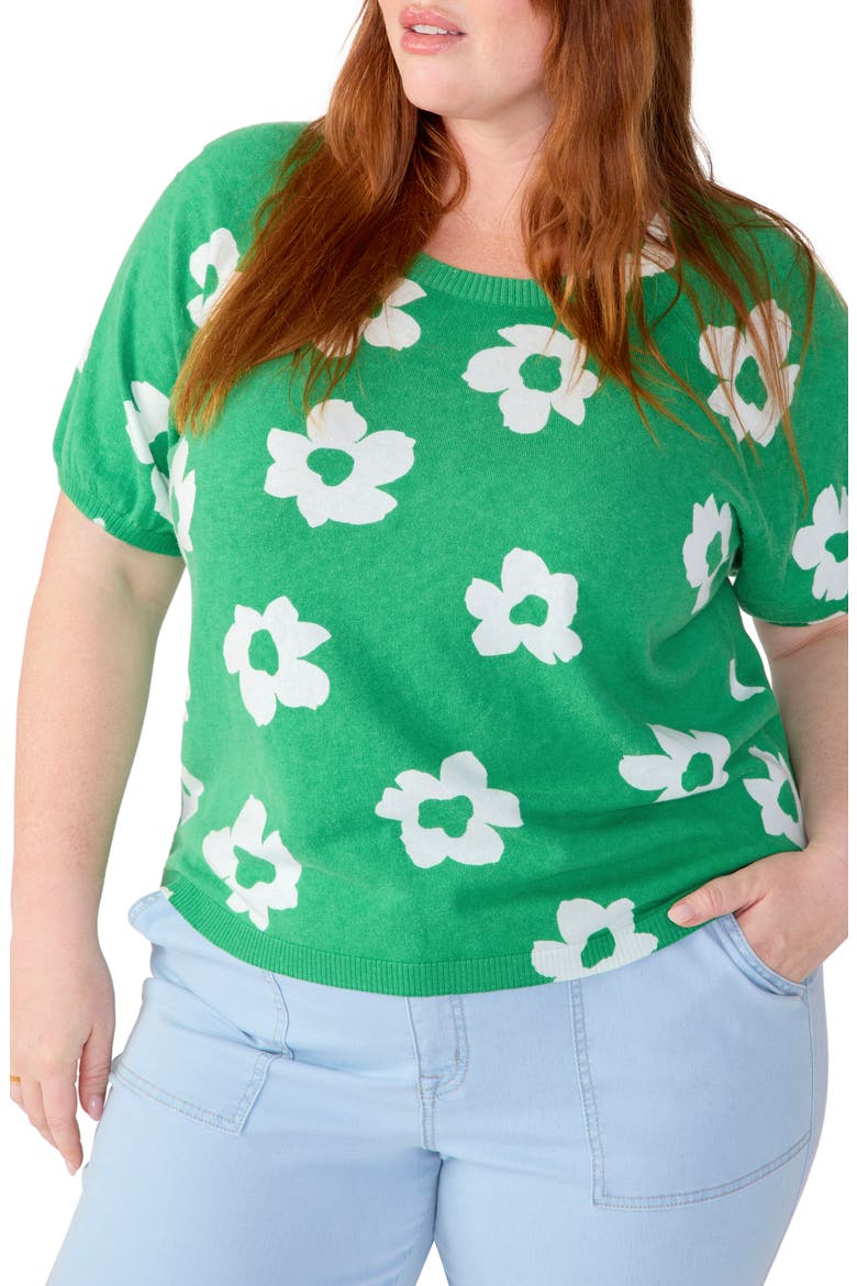 Sunny Days Print Sweater, Alternate, color, FLOWER POP