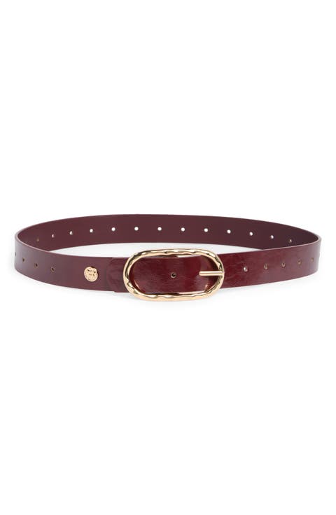 Oval Buckle Patent Faux Leather Belt
