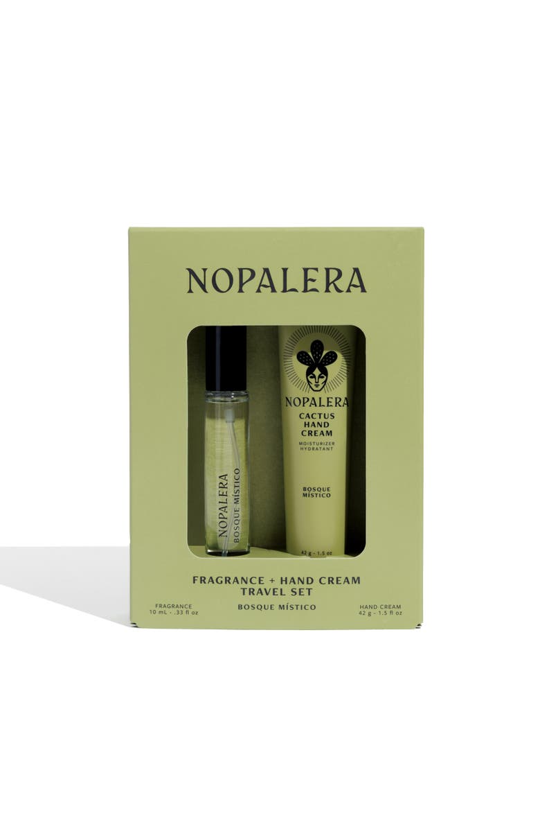 Nopalera Hand Cream + Travel Perfume Set, Bosque Mistico, Main, color, Yellow