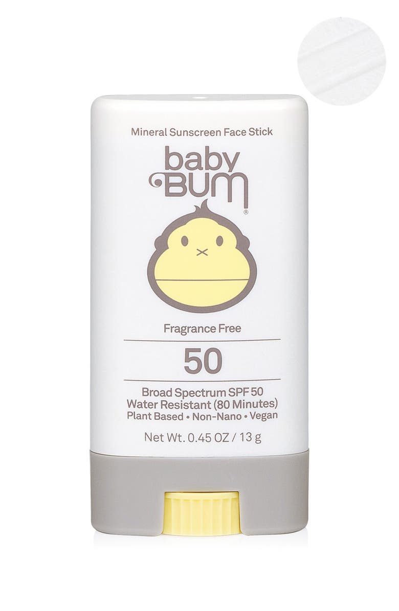 Sun Bum Baby Bum SPF 50 Fragrance-Free Mineral Sunscreen - 0.45 oz., Main, color,