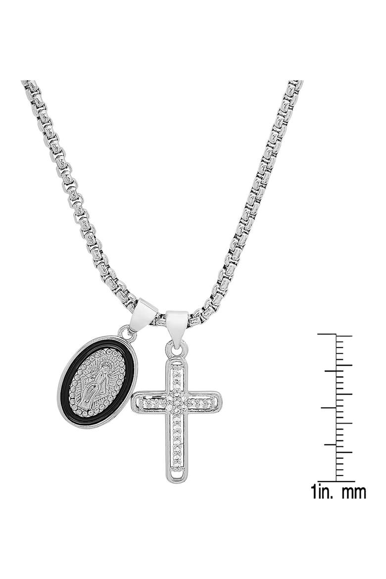Crystal Cross Necklace, Alternate, color, METALLIC
