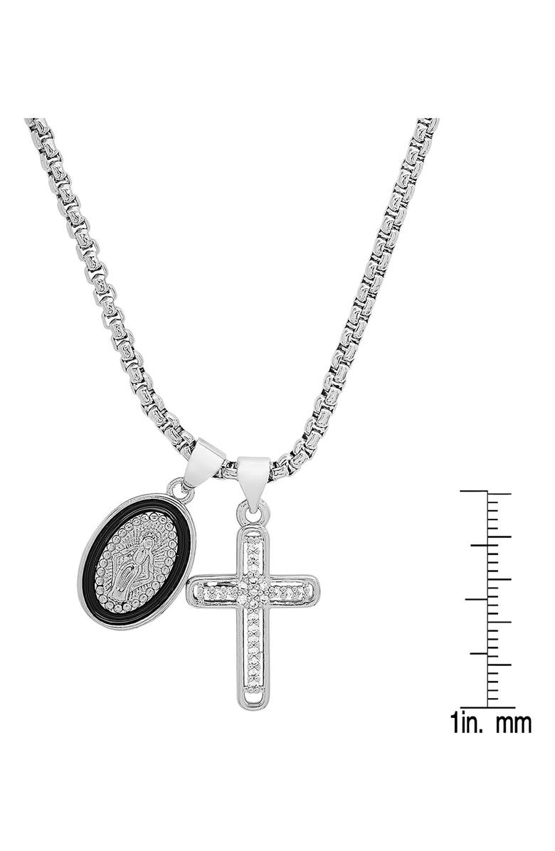 HMY JEWELRY Crystal Cross Necklace, Alternate, color, Metallic