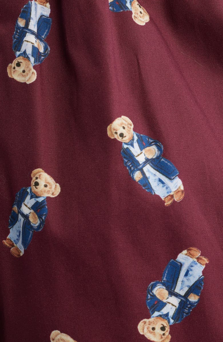 Polo Ralph Lauren Polo Bear Cotton Boxers, Alternate, color, Classic Wine Morning Robe Bear