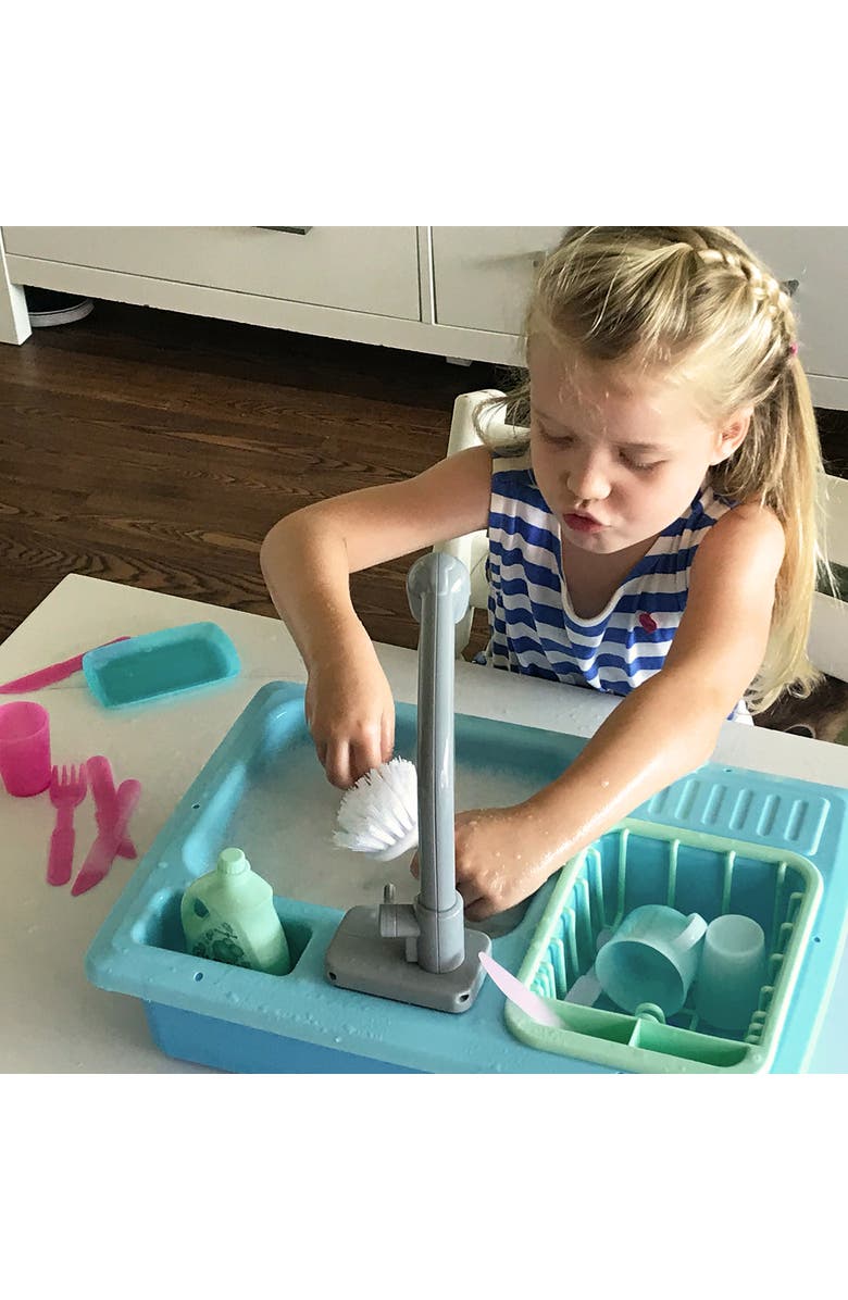 Splash Fun Splashfun Washup Kitchen Sink Playset W/ Running Water, Alternate, color, Multicolored