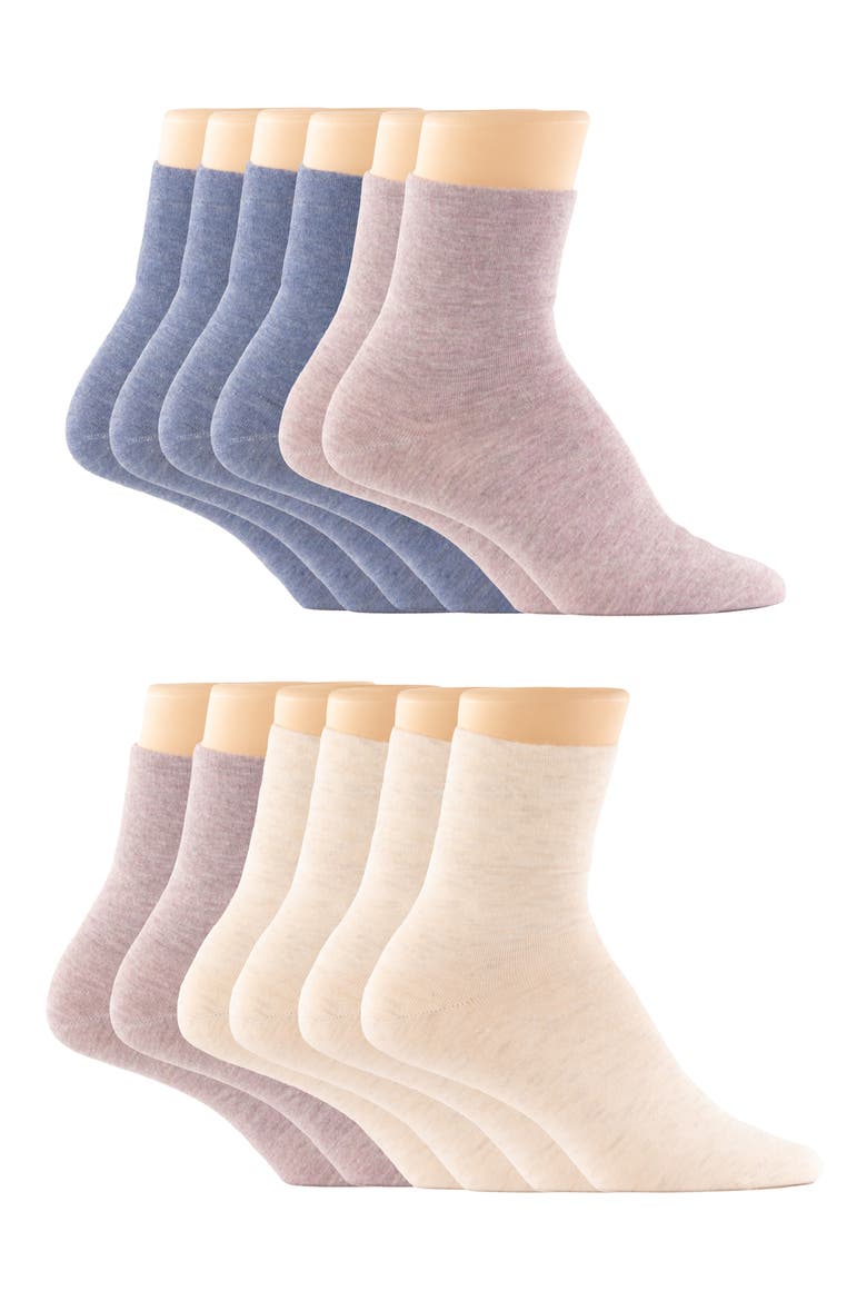 Assorted 6-Pack Ankle Socks, Alternate, color, DUSK/ LAVENDER/ SAND