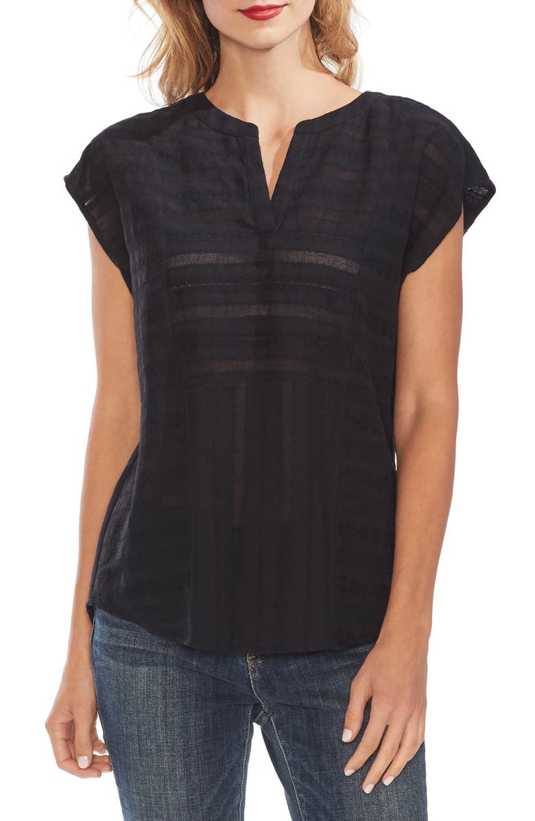 Vince Camuto Textured Cotton Gauze Top, Main, color, 