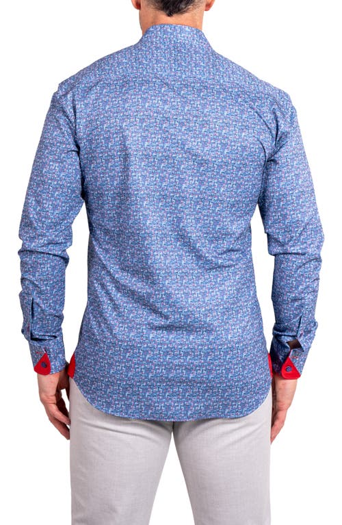 Maceoo Einstein Stretch Ascension Contemporary Fit Button-up Shirt In Blue