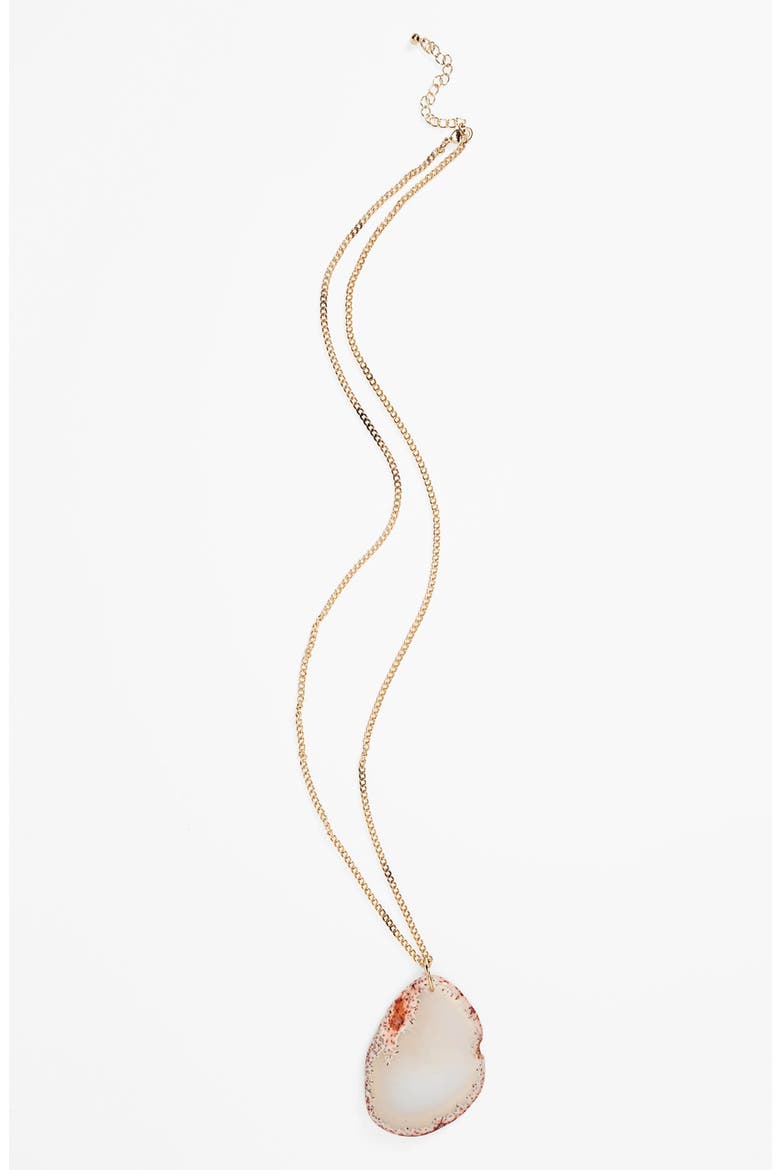Natural Stone Pendant Necklace, Main, color, TAUPE