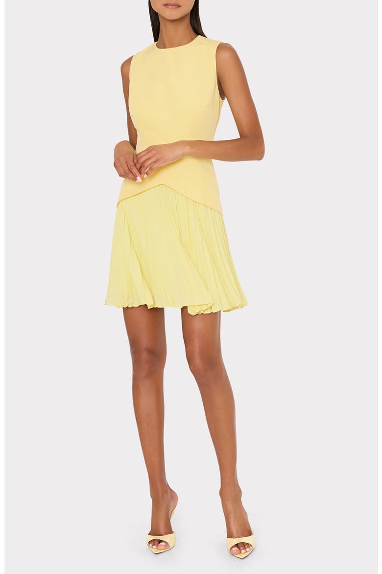 Haddy Pleated Sleeveless Minidress, Main, color, YELLOW