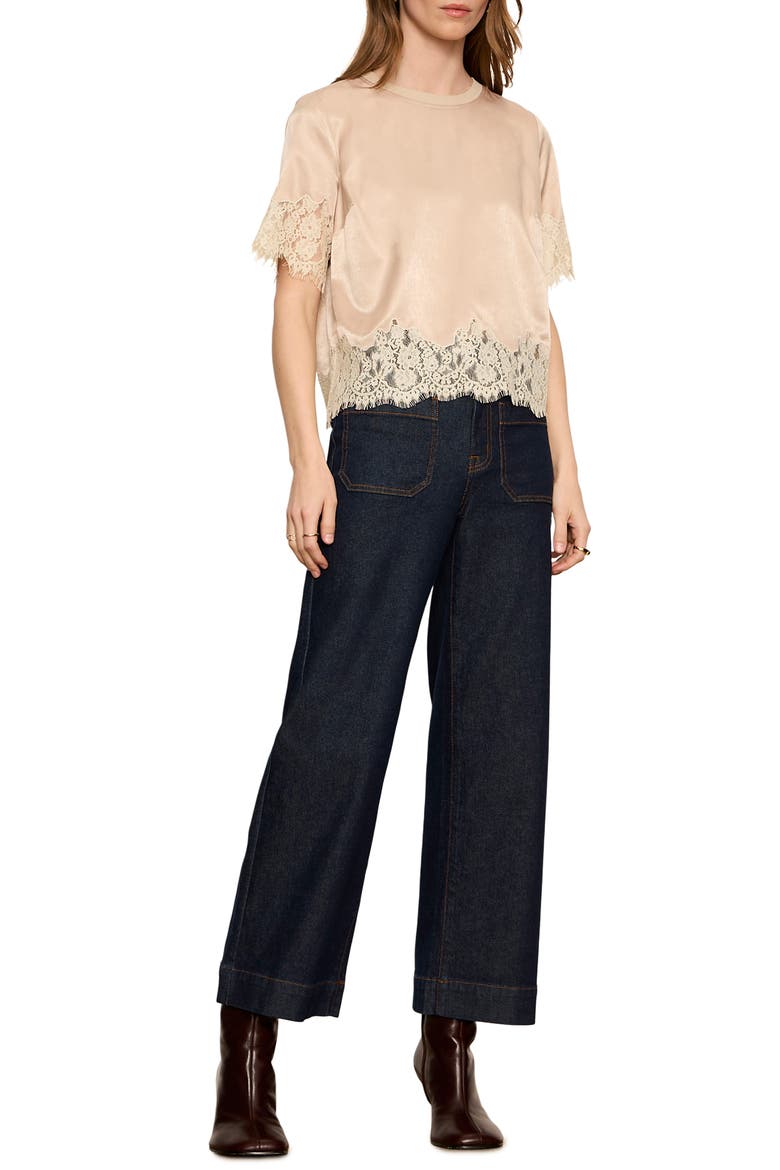 One of a Kind Satin & Lace Top, Alternate, color, HAZELNUT BROWN