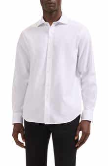 Bugatchi Axel Check Jacquard Cotton Button-Up Shirt