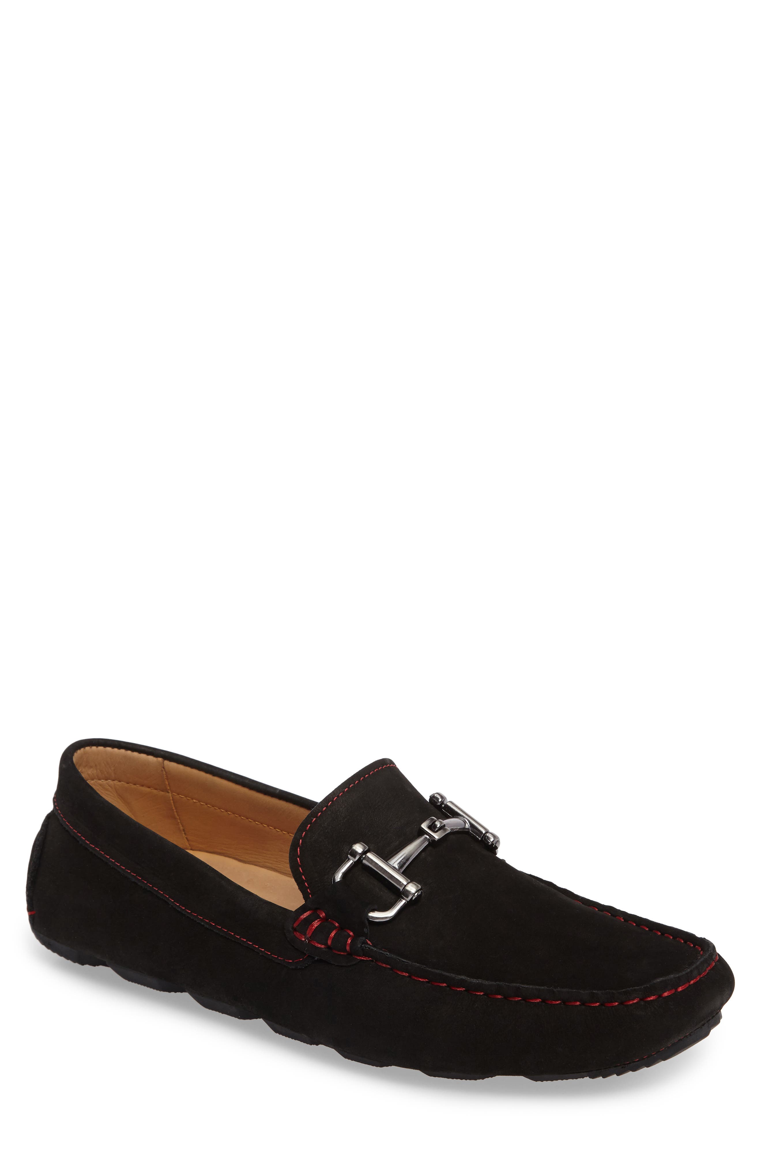 Marco Driving Shoe, Main, color, BLACK NUBUCK