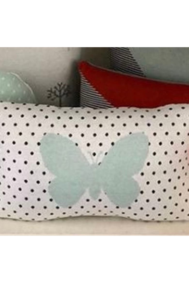 Butterfly Print Pillow, Alternate, color, Mint