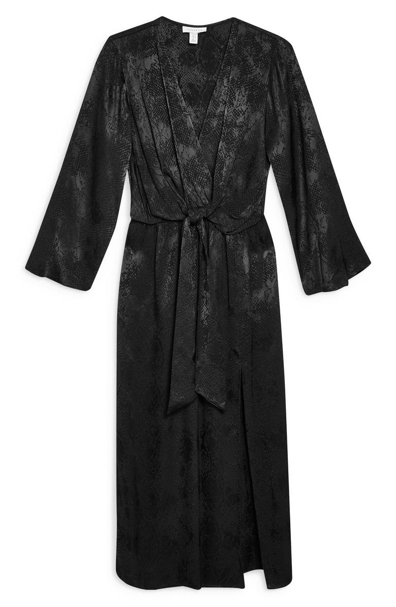 Topshop Snake Effect Knot Midi Dress, Alternate, color, 