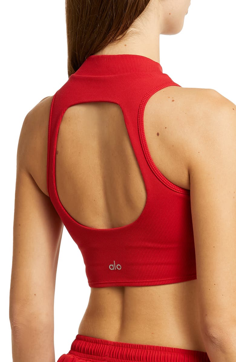 Alo Goddess Mock Neck Rib Tank, Alternate, color, 