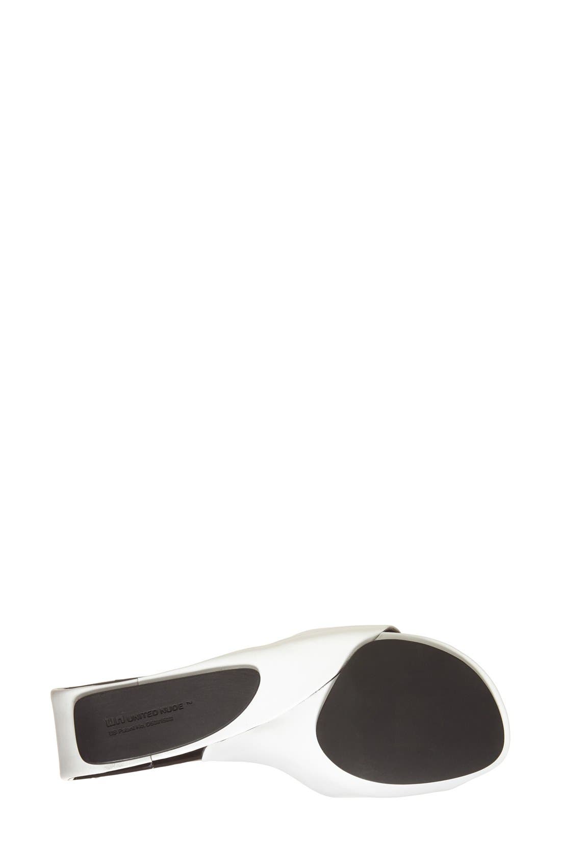 Collection 'Möbius' Stingray-Embossed Leather Sandal, Alternate, color, WHITE/ BLACK