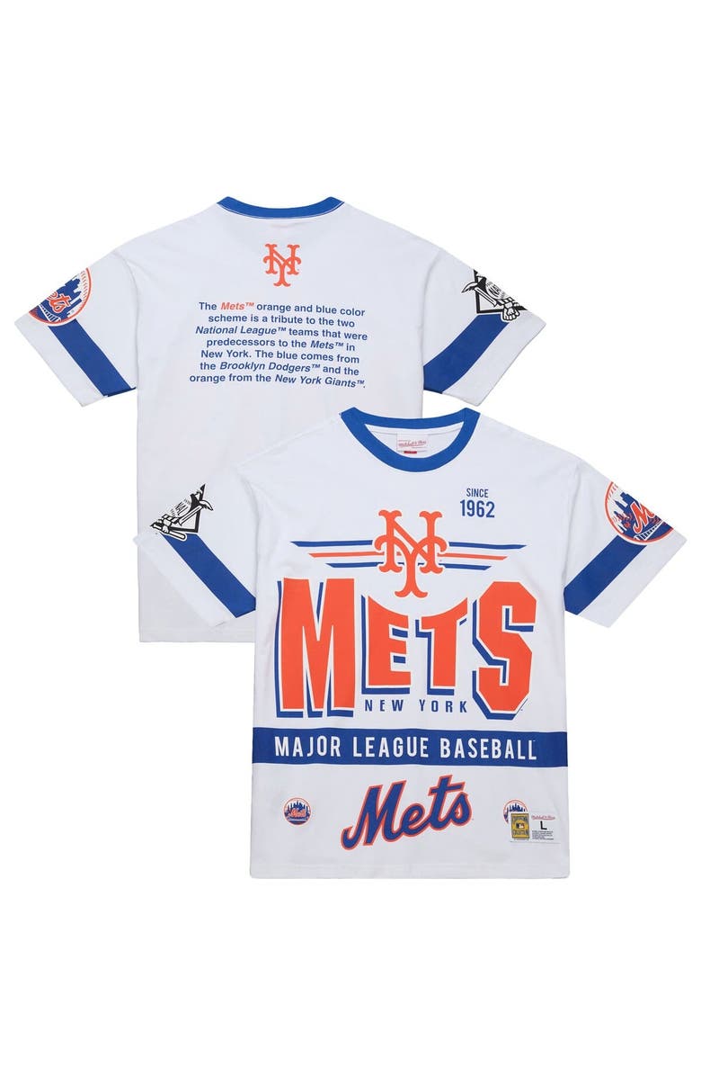 Mitchell & Ness Men's Mitchell & Ness White New York Mets Cooperstown Collection Team Origins Premium T-Shirt, Alternate, color, 