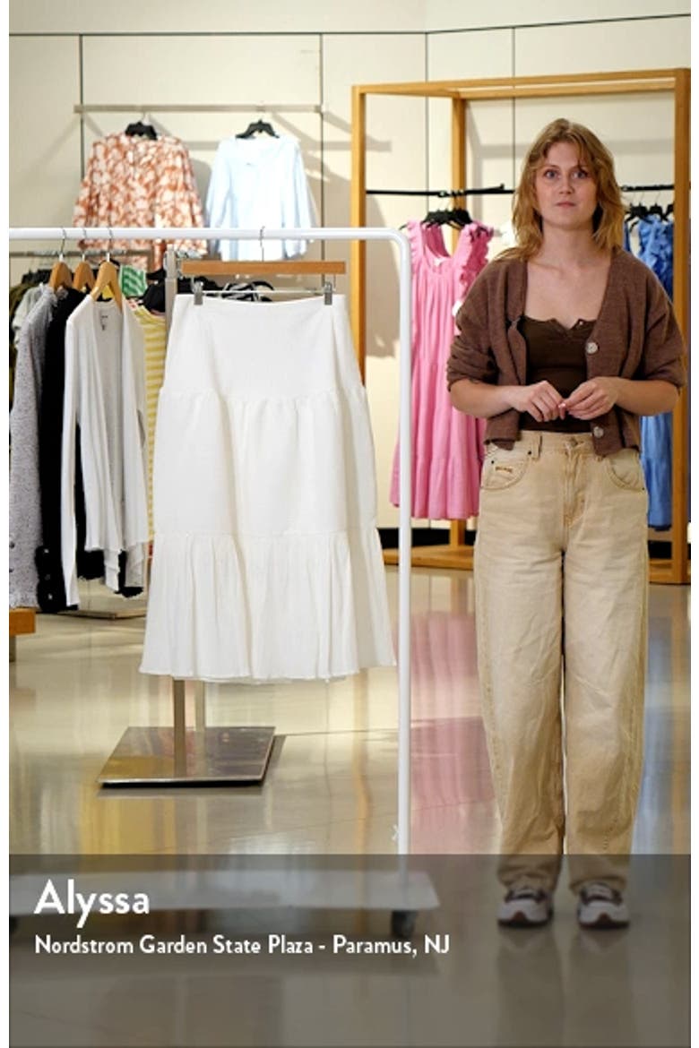 Tiered Linen & Cotton Midi Skirt video