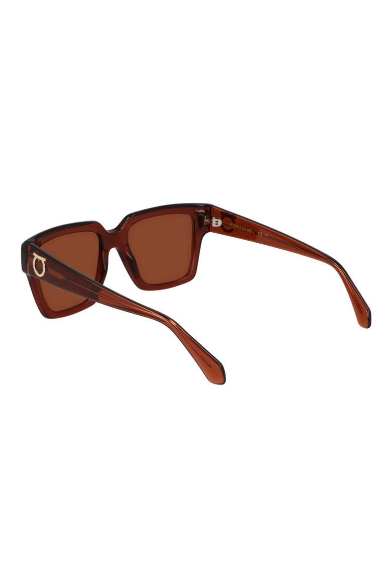 Gancini 54mm Rectangular Sunglasses, Alternate, color, TRANSPARENT BROWN