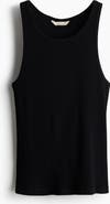 H&M Ribbed silk-blend tank top