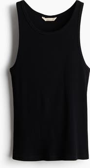 H&M Ribbed silk-blend tank top