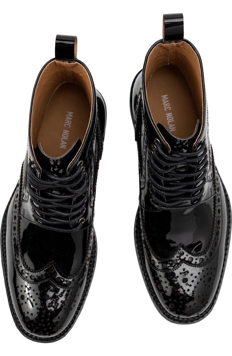 MARC NOLAN Ms. Belmont Wingtip Boots, Alternate, color, Black Patent