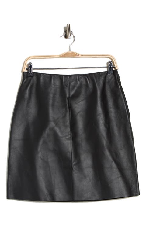 Lambskin Leather Miniskirt