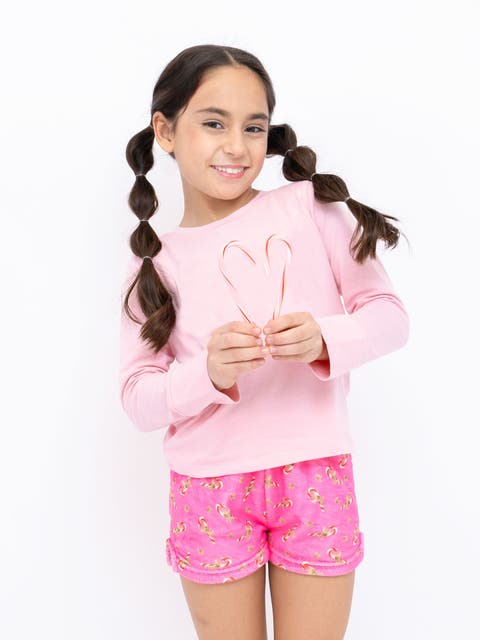 Plush Candy Cane loungewear Shorts
