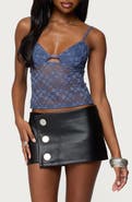 EDIKTED Cutout Sheer Lace Camisole