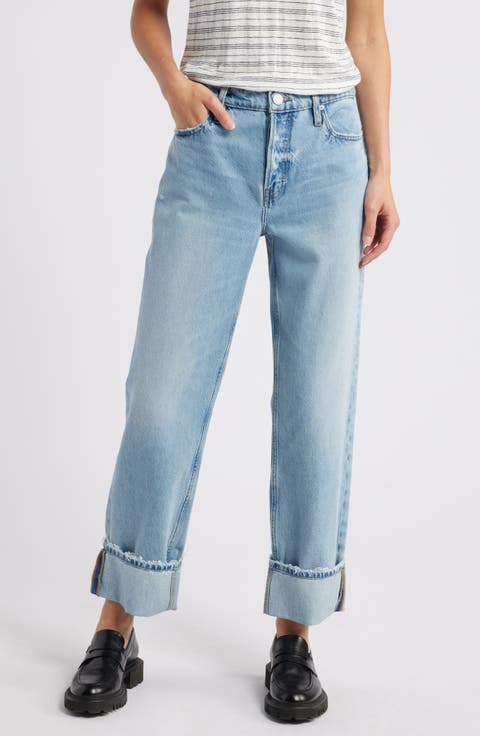 The Slouchy Cuffed Wide Leg Jeans