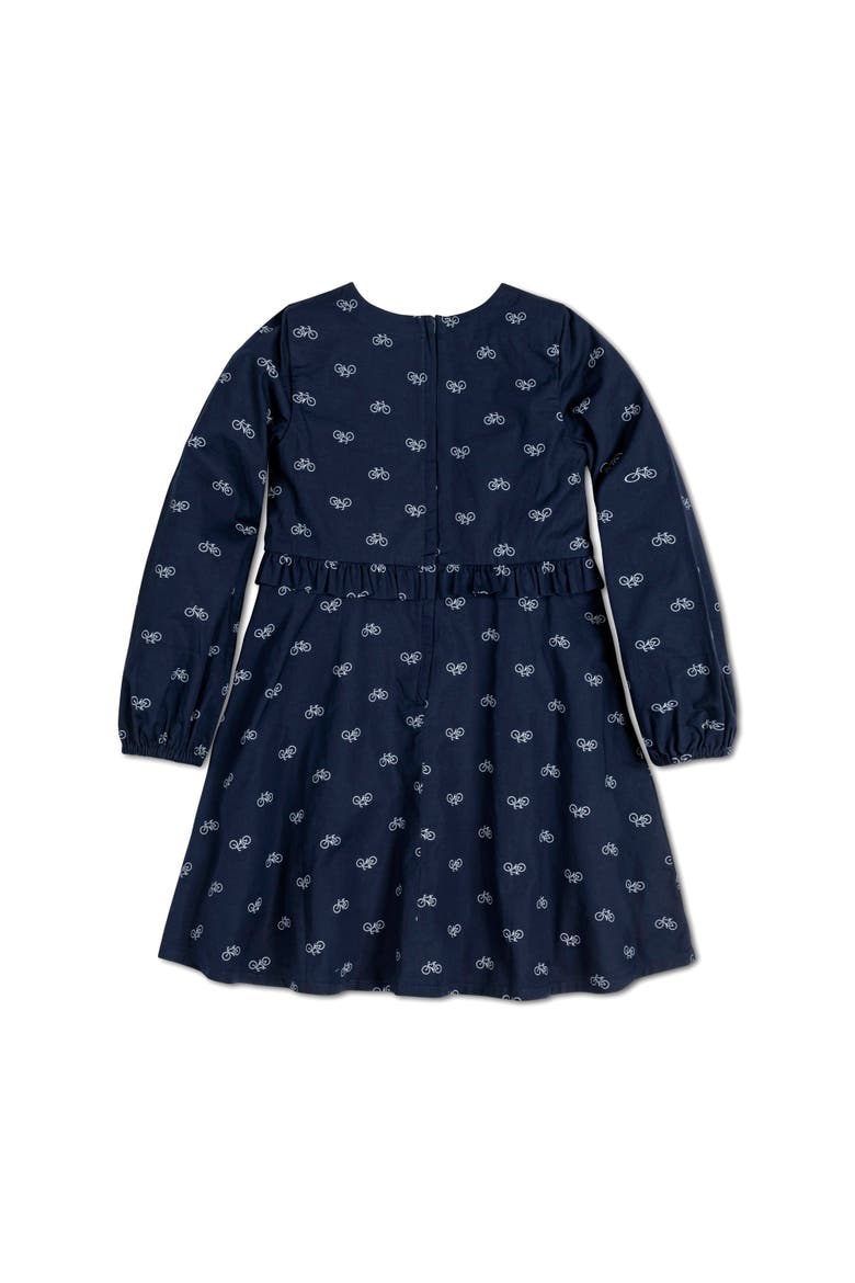 Baby Girls' Ruffle Waist Dress, Infant, Alternate, color, Navy Bicycle Print