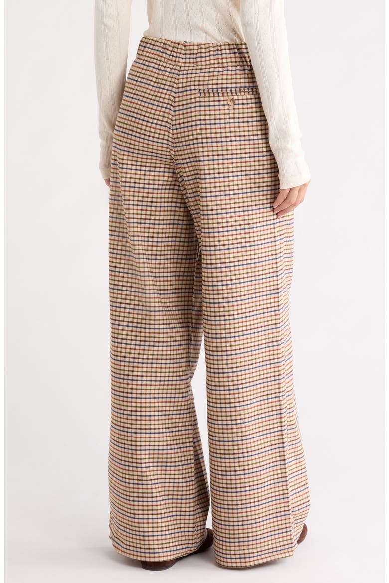 Allison Pleated Moleskin Wide Leg Trousers, Alternate, color, FALL CHECK