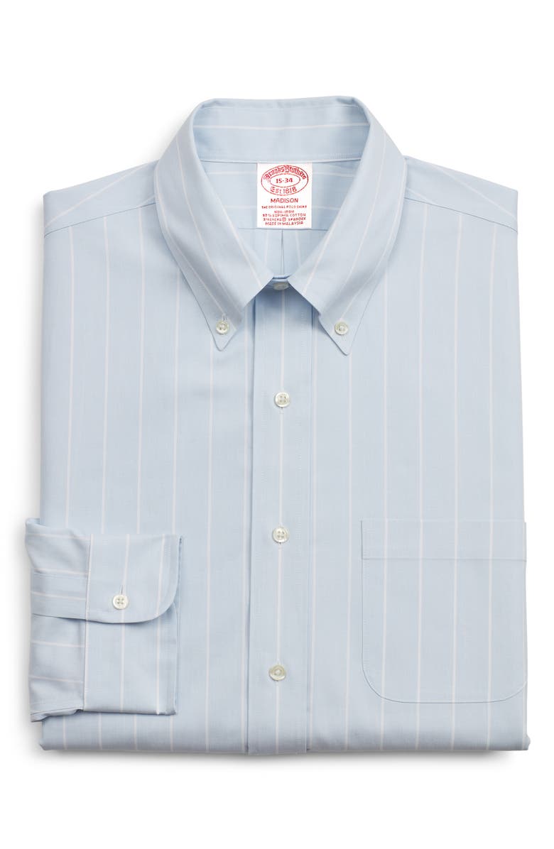 Brooks Brothers Madison Classic Fit Stripe Dress Shirt, Main, color, 