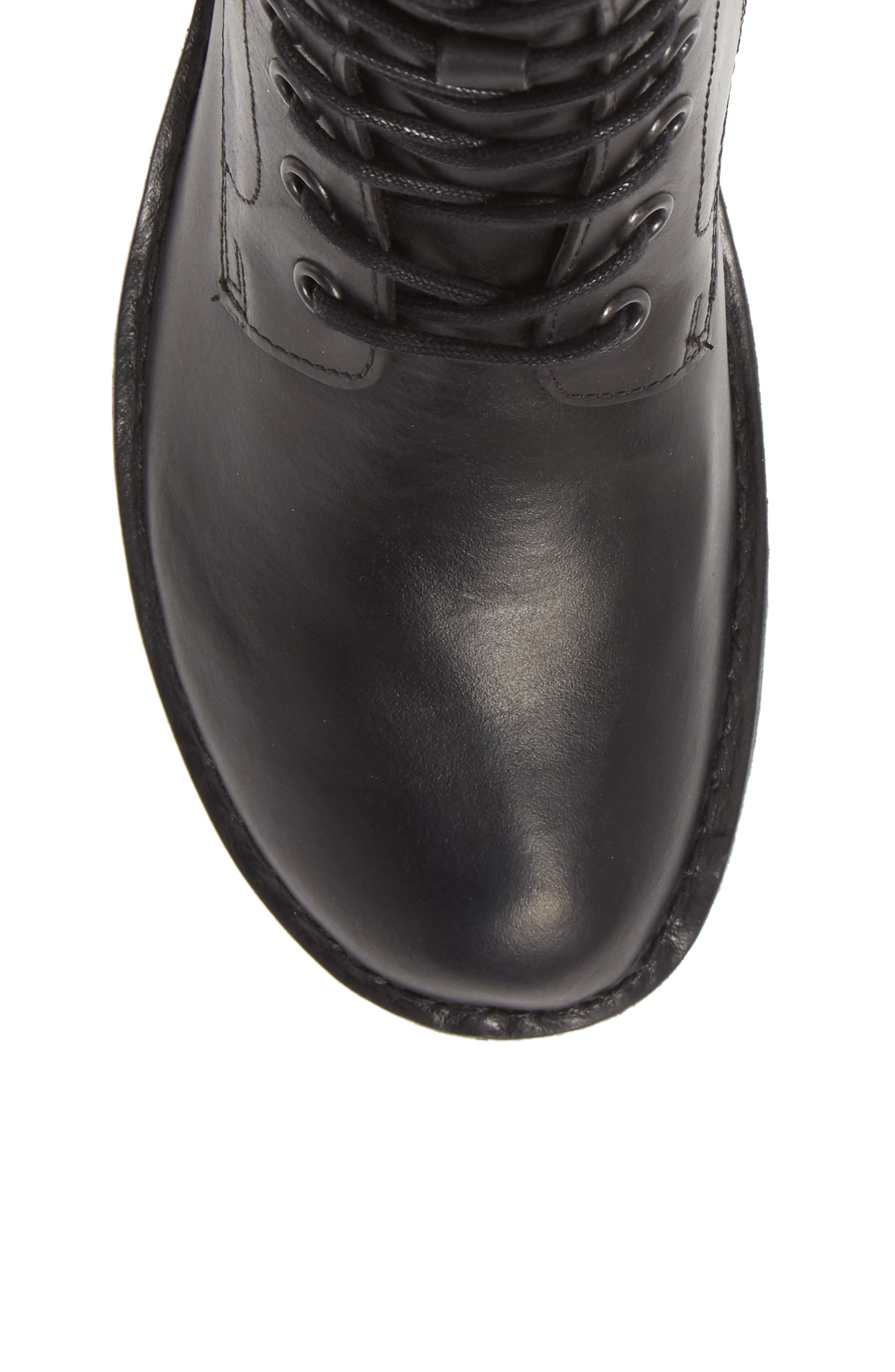 Fly London Milu Lace-Up Leather Boot, Alternate, color, Black Leather