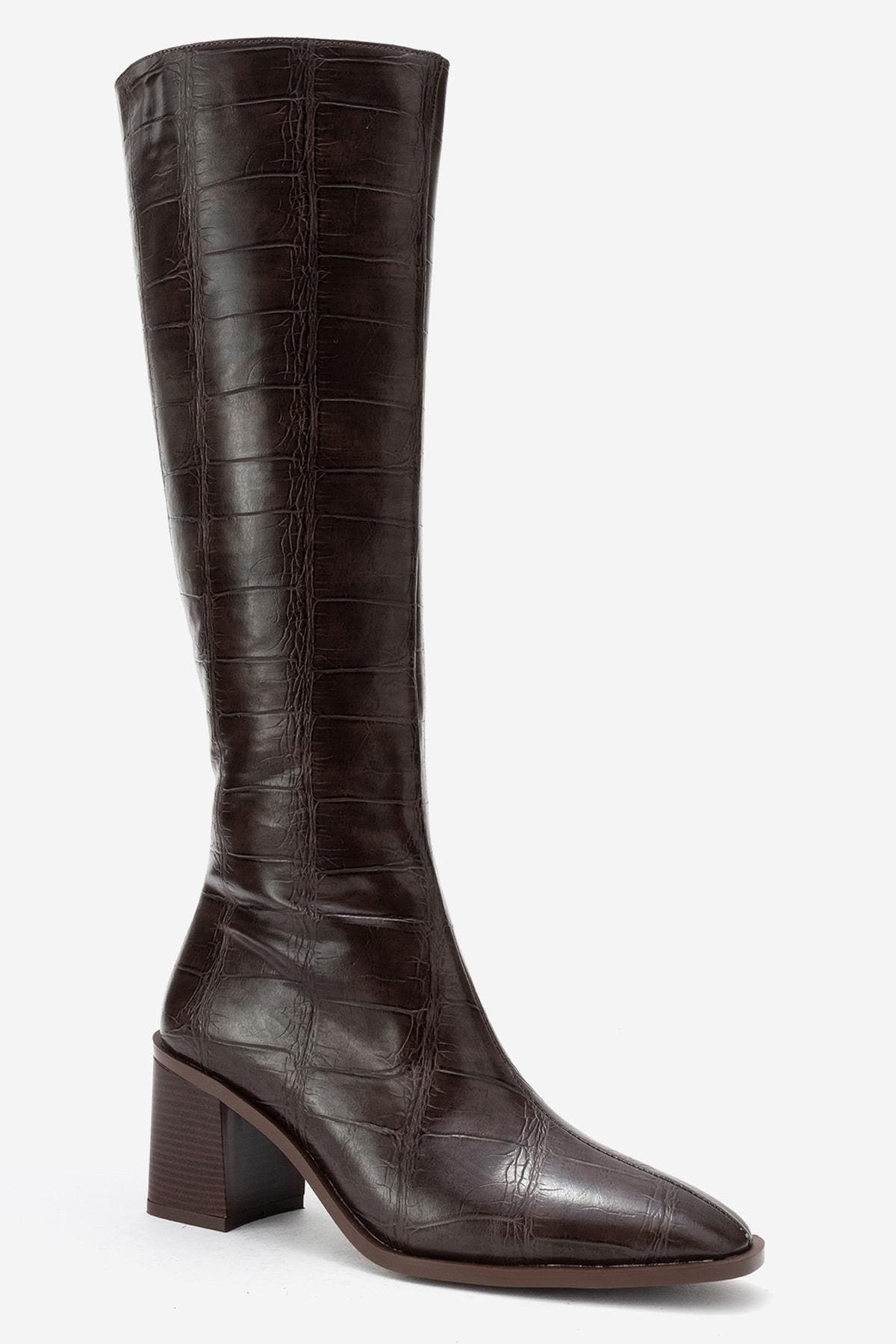 Brown Print Faux Leather