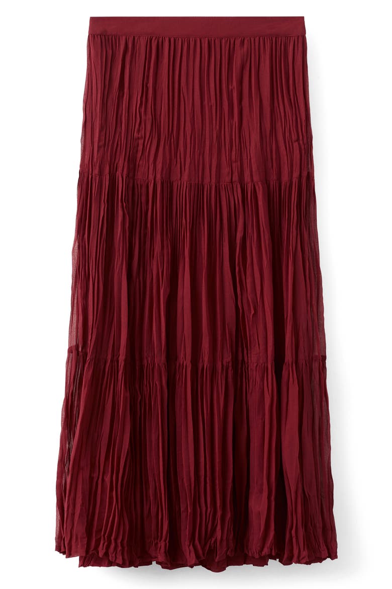 Tiered Maxi Skirt, Alternate, color, RED