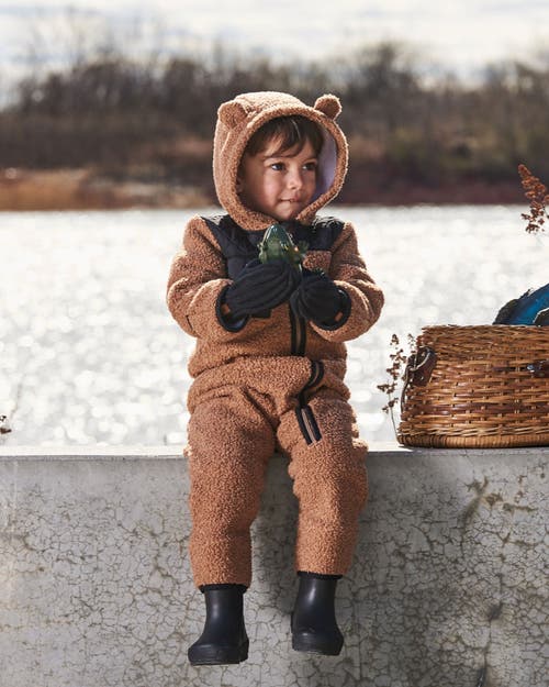 Deux Par Deux Baby Unisex Baby One-piece Mid-season Outerwear Tan And Black In Tan And Black
