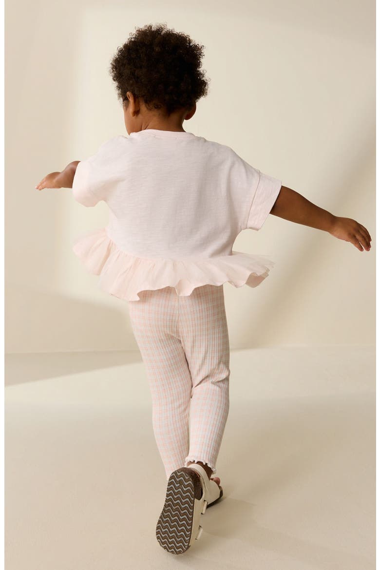 Kids' Ballerina Peplum Top & Leggings Set, Alternate, color, PINK
