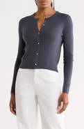 Vince Wool Blend Ribbed Cardigan