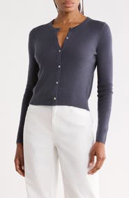 Vince Wool Blend Ribbed Cardigan