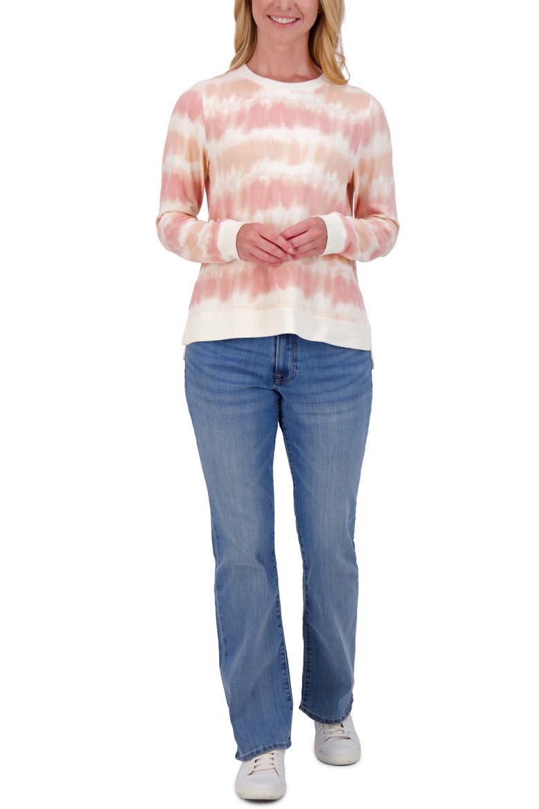 Crewneck Pullover, Alternate, color, PINK TIE DYE