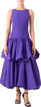 Akris punto Sleeveless Tiered Dress