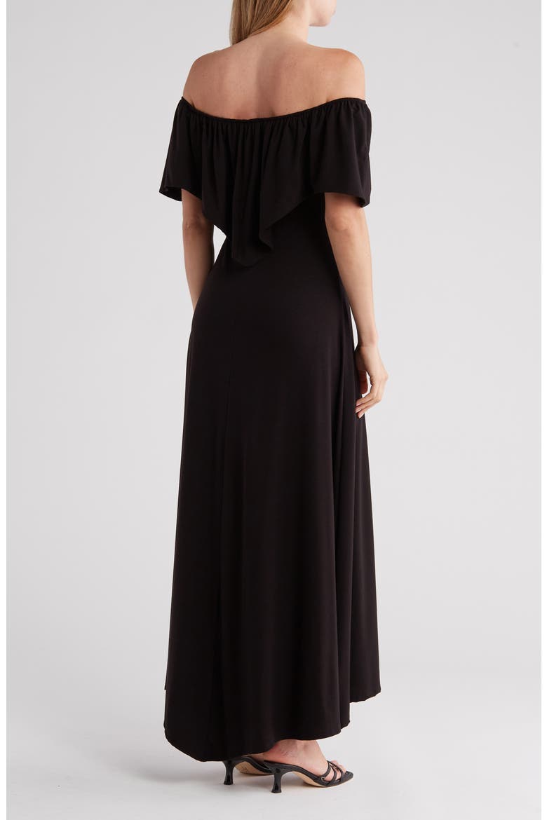 Off the Shoulder Maxi Dress, Alternate, color, BLACK