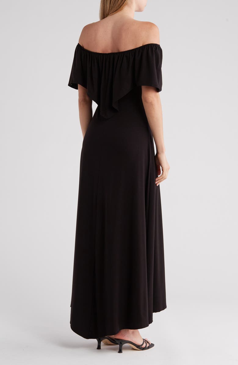 GO COUTURE Off the Shoulder Maxi Dress, Alternate, color, Black