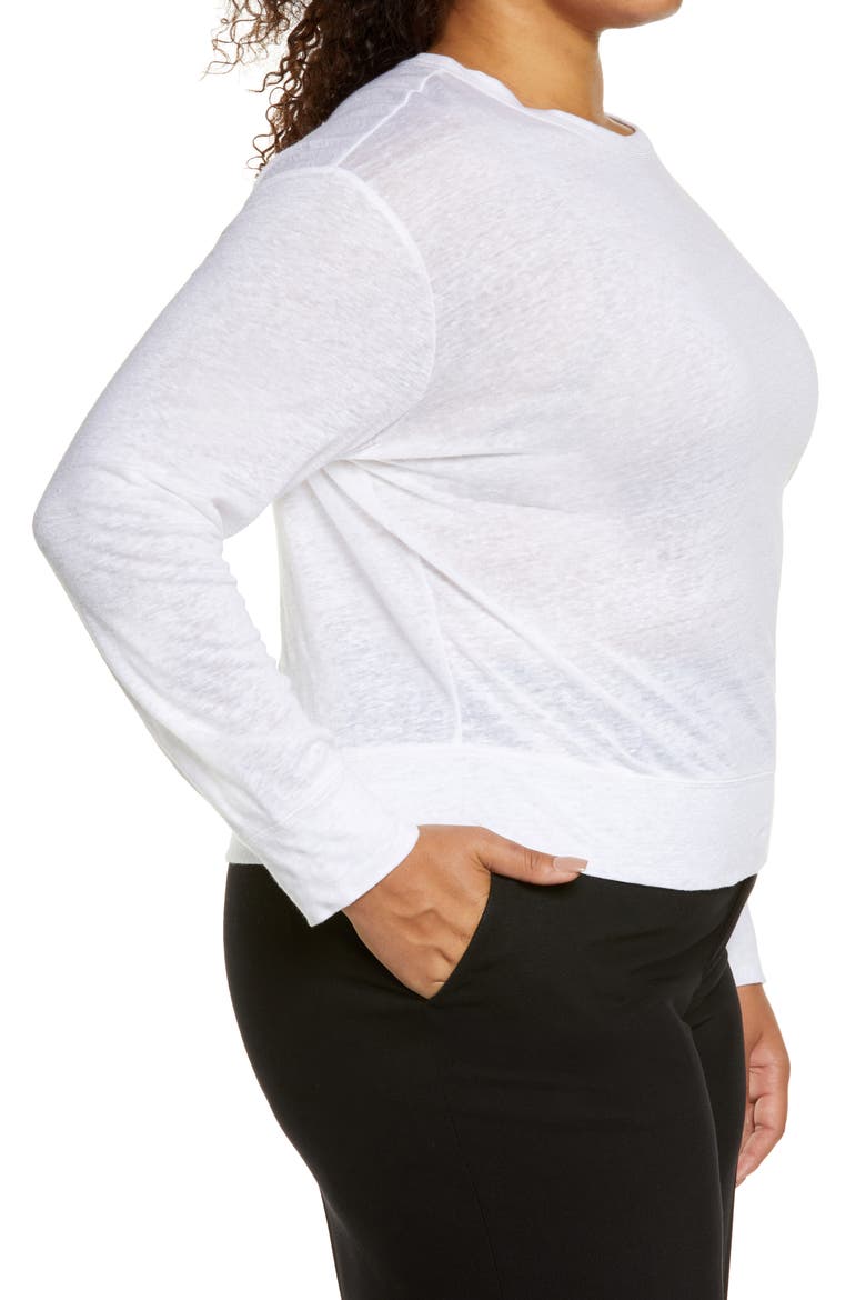 Cotton Crewneck Top, Alternate, color, BONE