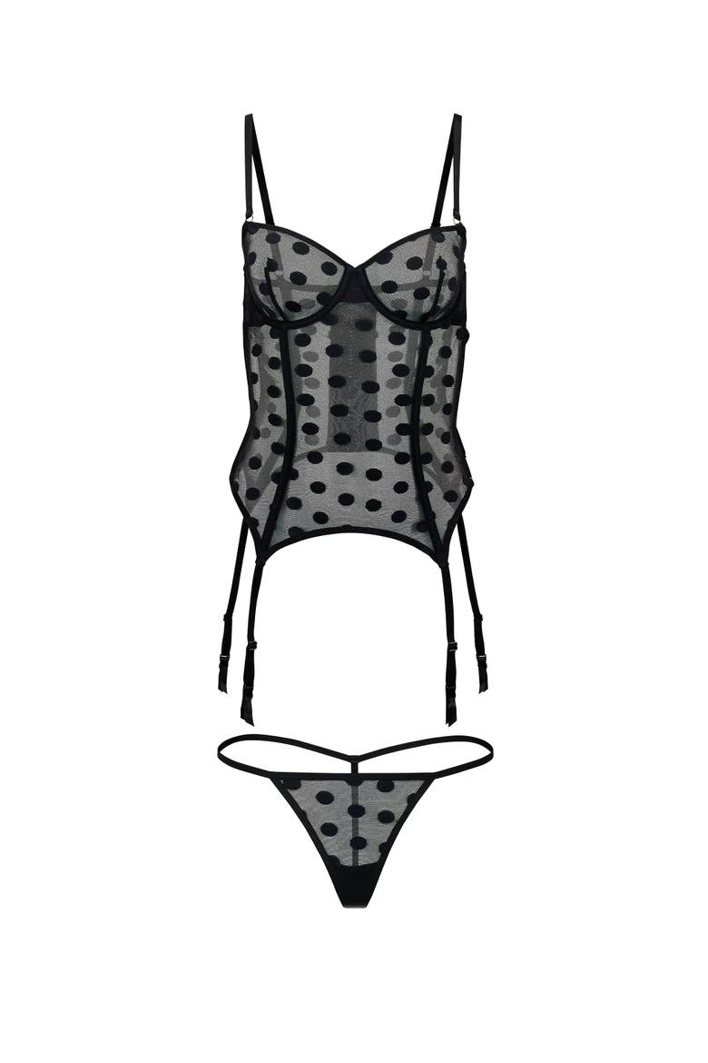 Dotty Bustier, Alternate, color, Black