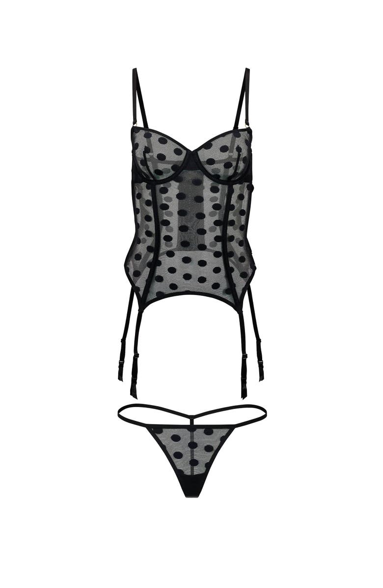 Adore Me Dotty Bustier, Alternate, color, Black